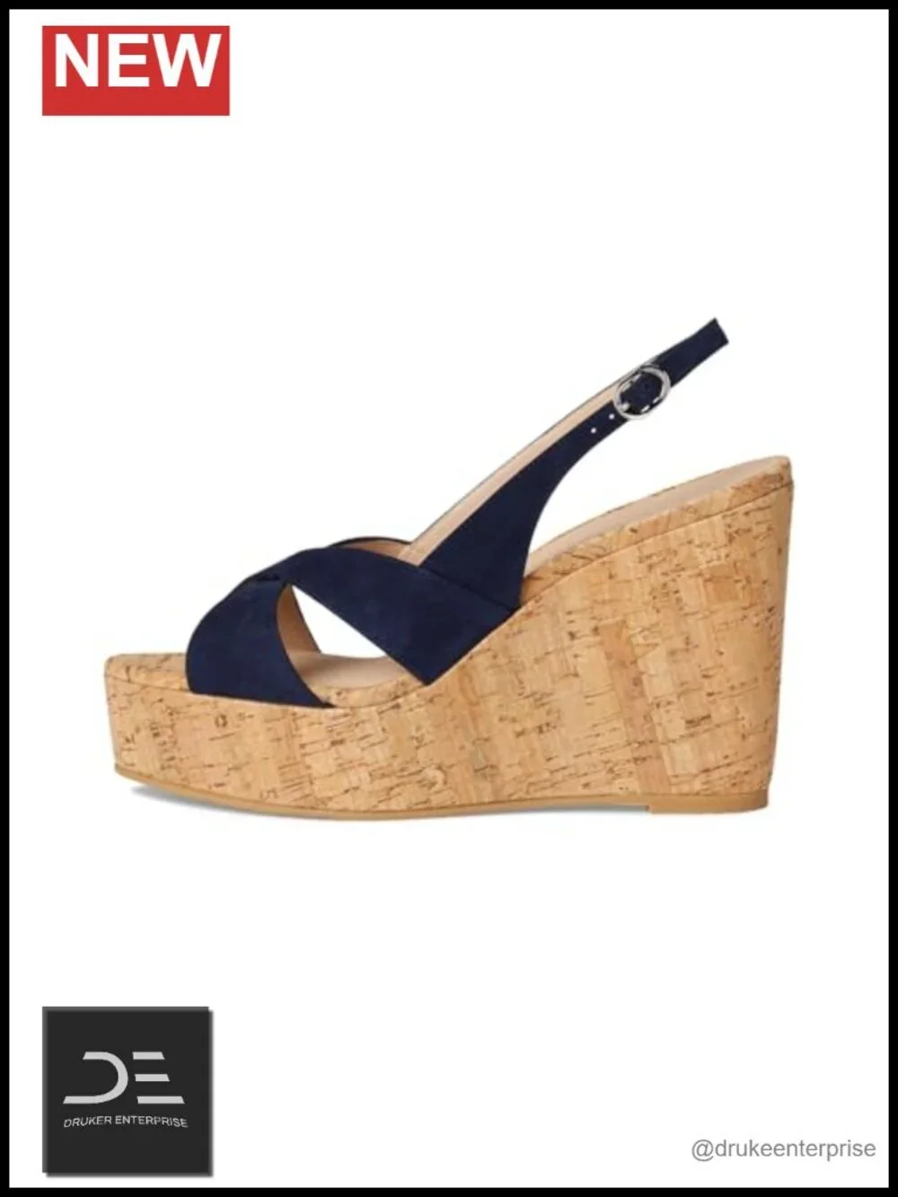 Stuart Weitzman Dayna Slingback Wedge Leather Platform Sandals